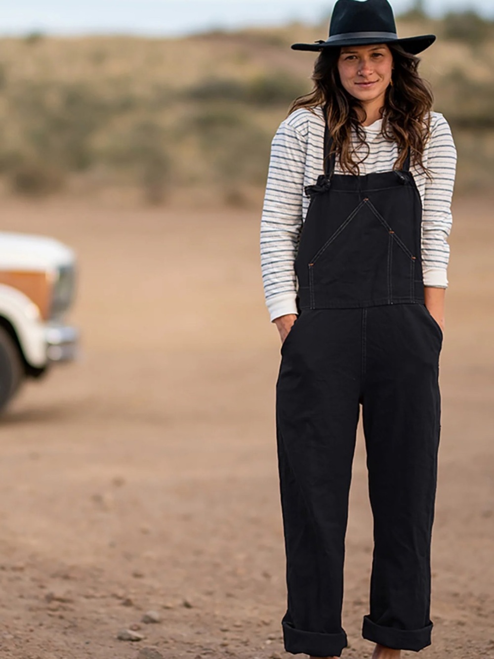 Utility Canvas Black Overalls Size S